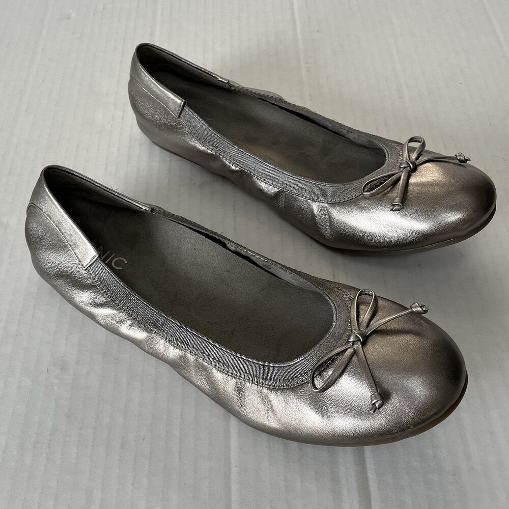 Vionic Matira Ballet Flats Slip On Cushioned Comfort Shoes Arch Support Bow Sz11